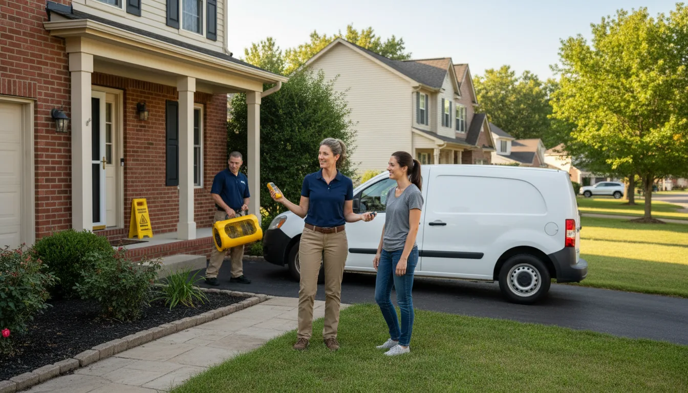 Residential water damage restoration in Bartelso, IL